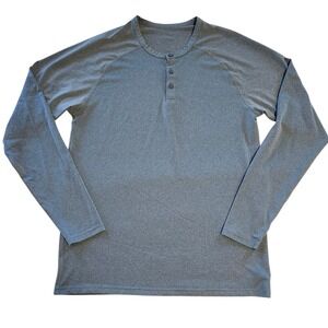 Born Primitive Blue Heritage Henley Long Sleeve Athletic Shirt Men's Sz Large